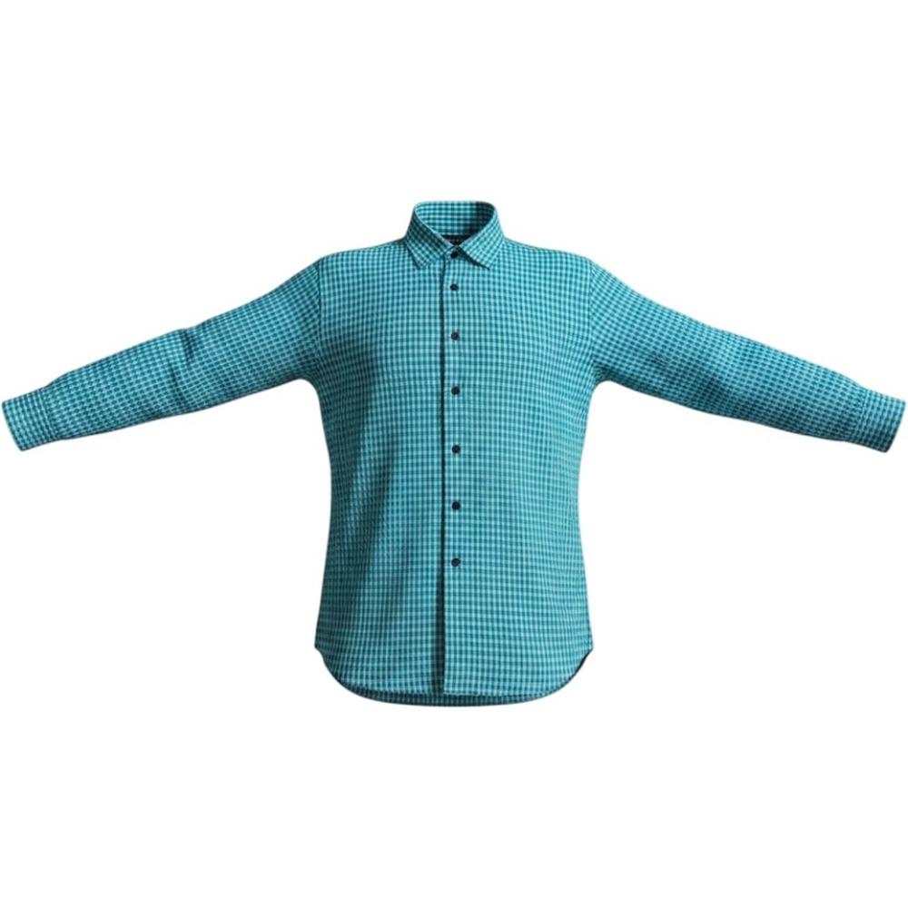 St Croix Linen‎ Button Down Shirt Mens Large Teal Gingham Check Made in Italy EX